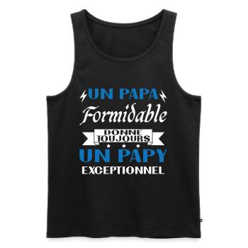 Terrific Dad Always Gives Exceptional Grandpa - Men's Premium Organic Tank Top - black - Front - Michal (187cm)