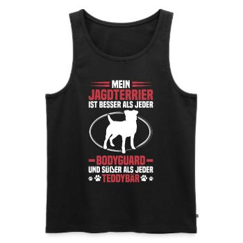 Hunting Terrier Me protège Terrier de chasse allemand - Débardeur bio Premium Homme - noir - Devant - AI Model Male 178 light (178cm)