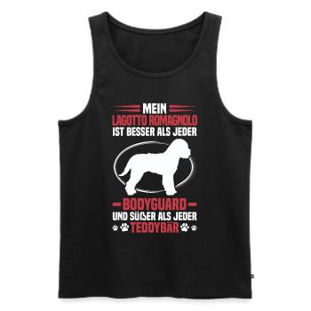 Lagotto Romagnolo protects me water dog - Men's Premium Organic Tank Top - black - Front - Michal (187cm)