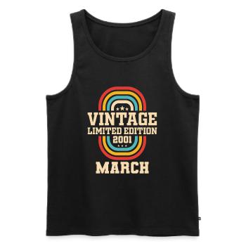 23. Geburtstag März Jahrgang 2001 Geschenkidee - Männer Premium Bio Tank Top - Schwarz - Vorne - Michal (187cm)