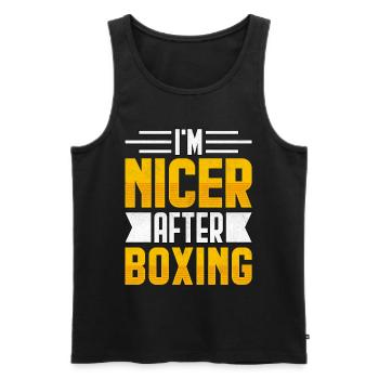 Ich bin netter nach dem Boxen - Männer Premium Bio Tank Top - Schwarz - Vorne - AI Model Male 178 light (178cm)