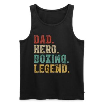 Dad Hero Boxing Legend - Men's Premium Organic Tank Top - black - Front - Michal (187cm)