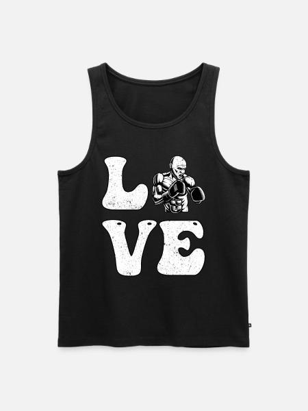 Liebe zum Boxen - Männer Premium Bio Tank Top - Schwarz