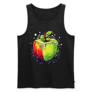 Würfel Apfel Cube Apple - Männer Premium Bio Tank Top - Schwarz - Vorne - AI Model Male 178 light (178cm)