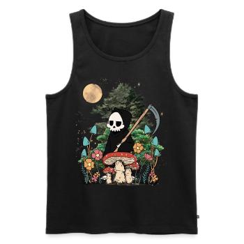 Nature Fantôme Fantôme Halloween Champignons Nuit Effrayant - Débardeur bio Premium Homme - noir - Devant - Michal (187cm)