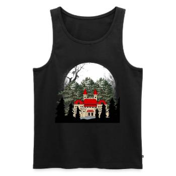 Fairytale Castle Middle Ages Castle Fortress - Men's Premium Organic Tank Top - black - Front - AI Model Male 178 light (178cm)