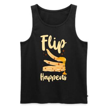 Pancake Lover Kids Pun Flip - Men's Premium Organic Tank Top - black - Front - AI Model Male 178 light (178cm)