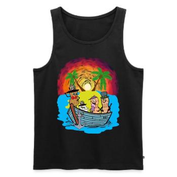 South Seas Expedition Travel Adventure Peanuts Ahoy - Men's Premium Organic Tank Top - black - Front - Michal (187cm)