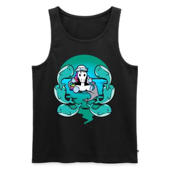 Baleine, Licorne, Marin, Marin Maritime, Marin - Débardeur bio Premium Homme - noir - Devant - Michal (187cm)