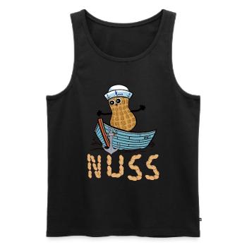 Erdnuss Seemann Deutschland Boot Nuss Matrose Ahoi - Männer Premium Bio Tank Top - Schwarz - Vorne - Michal (187cm)