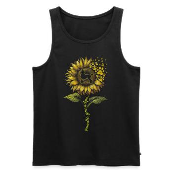 Poodle Grandpa - Men's Premium Organic Tank Top - black - Front - Michal (187cm)