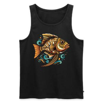 Retro Mandala African Cichlid Fish Keeper - Männer Premium Bio Tank Top - Schwarz - Vorne - Michal (187cm)