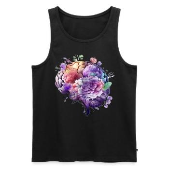 Human Brain Floral Anatomy Alzheimer Memory Loss S - Männer Premium Bio Tank Top - Schwarz - Vorne - Michal (187cm)