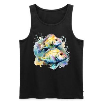 Watercolor Cichlid Breeder Aquarium Keeper Fish Lo - Männer Premium Bio Tank Top - Schwarz - Vorne - Michal (187cm)