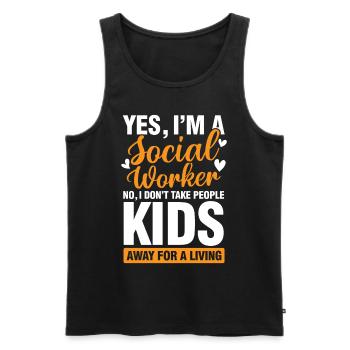I'm A Social Worker für einen Sozialarbeiter - Männer Premium Bio Tank Top - Schwarz - Vorne - Michal (187cm)