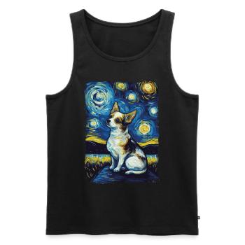 Chihuahua Starry Night - Männer Premium Bio Tank Top - Schwarz - Vorne - Michal (187cm)