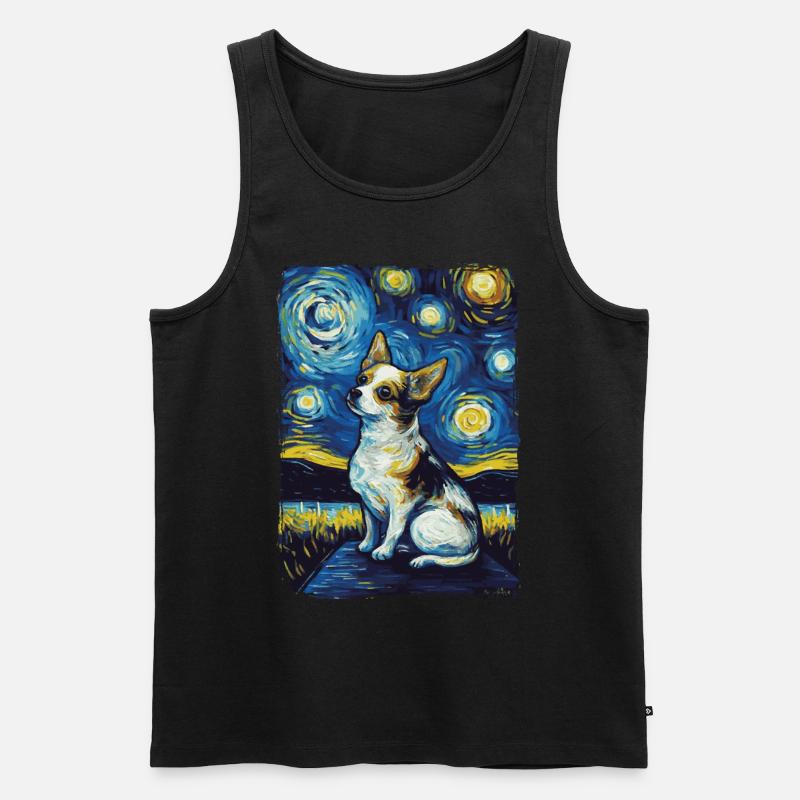 Chihuahua Starry Night - Männer Premium Bio Tank Top - Schwarz