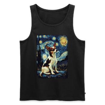 Chihuahua Starry Night - Männer Premium Bio Tank Top - Schwarz - Vorne - Michal (187cm)
