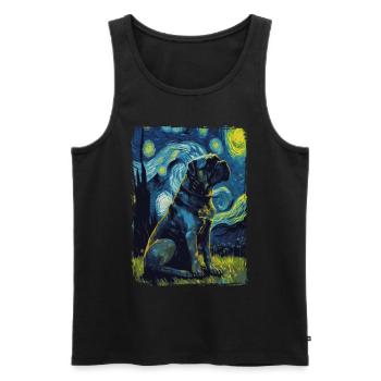 Cane Corso Nuit étoilée - Débardeur bio Premium Homme - noir - Devant - Michal (187cm)