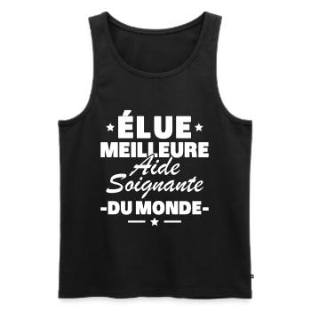Zur besten Pflegekraft der Welt gewählt - Männer Premium Bio Tank Top - Schwarz - Vorne - AI Model Male 178 light (178cm)