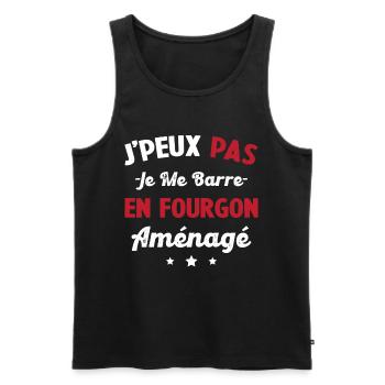 J'peux pas j'me barre en fourgon aménagé - Débardeur bio Premium Homme - noir - Devant - AI Model Male 178 light (178cm)