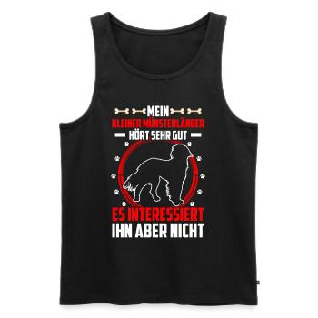 Kleiner Münsterländer hört sehr gut - Männer Premium Bio Tank Top - Schwarz - Vorne - AI Model Male 178 light (178cm)