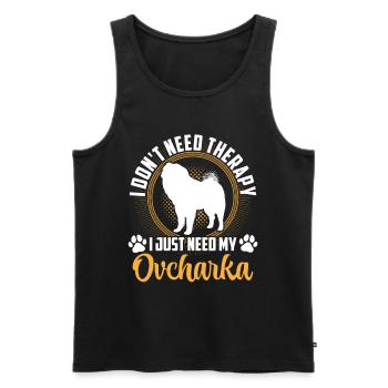 Ovcharka Only need Caucasian Ovcharka - Men's Premium Organic Tank Top - black - Front - Michal (187cm)