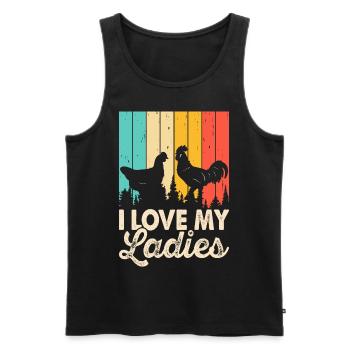 I Love My Ladies - Männer Premium Bio Tank Top - Schwarz - Vorne - AI Model Male 178 light (178cm)