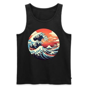Große Welle The Great Wave Kanagawa - Men's Premium Organic Tank Top - black - Front - AI Model Male 178 light (178cm)