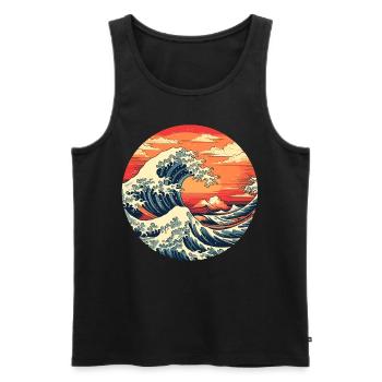 Große Welle The Great Wave Kanagawa - Men's Premium Organic Tank Top - black - Front - AI Model Male 178 light (178cm)