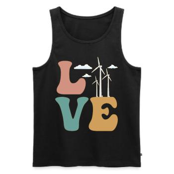 LOVE Wind Turbine Technician Energy Wind Power Plant - Men's Premium Organic Tank Top - black - Front - AI Model Male 178 light (178cm)