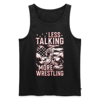 Armdrücken Less Talking More Wrestling - Männer Premium Bio Tank Top - Schwarz - Vorne - Michal (187cm)