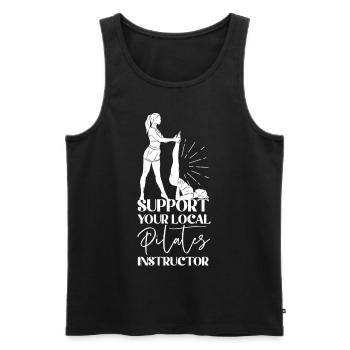 Instructeur de Pilates Soutien aux enseignants - Débardeur bio Premium Homme - noir - Devant - AI Model Male 178 light (178cm)
