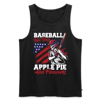 Baseball American Flag Patriotic Catcher 4th of - Men's Premium Organic Tank Top - black - Front - AI Model Male 178 light (178cm)