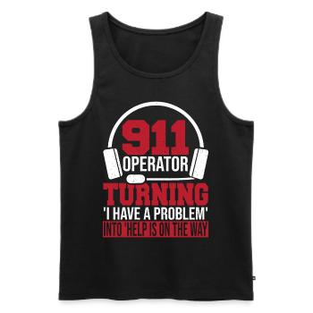 Répartiteur de la sécurité publique du service d'incendie en premier - Débardeur bio Premium Homme - noir - Devant - AI Model Male 178 light (178cm)