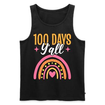 Rainbow 100 Days Yall 100th Day of School Teacher - Men's Premium Organic Tank Top - black - Front - Michal (187cm)