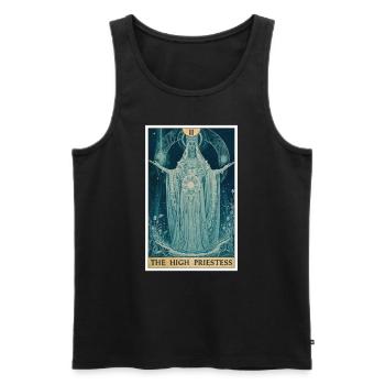 Carte de Tarot La Grande Prêtresse La Grande Prêtresse - Débardeur bio Premium Homme - noir - Devant - Michal (187cm)