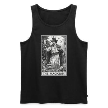 Tarotkarte The Magician Der Magier - Männer Premium Bio Tank Top - Schwarz - Vorne - AI Model Male 178 light (178cm)
