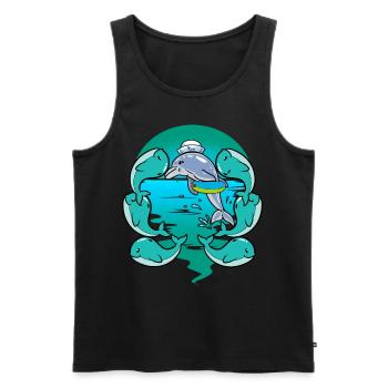 Baby Wal Fisch Meeressäuger Kinder Kleinkind - Männer Premium Bio Tank Top - Schwarz - Vorne - Michal (187cm)