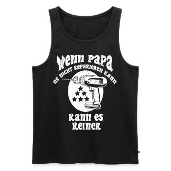 Daddy Repair Master – Indomitable Craftsman - Men's Premium Organic Tank Top - black - Front - Michal (187cm)