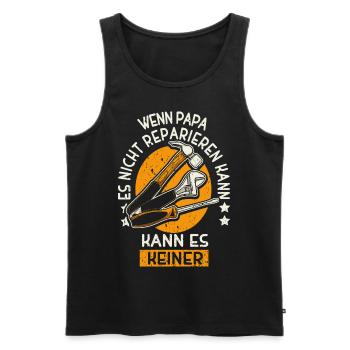 Daddy Repair Master – Indomitable Craftsman - Men's Premium Organic Tank Top - black - Front - Michal (187cm)