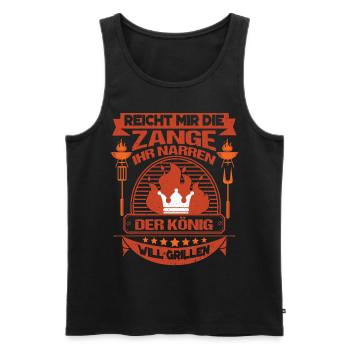Reicht Mir Die Zange Der König Will Grillen - Männer Premium Bio Tank Top - Schwarz - Vorne - AI Model Male 178 light (178cm)