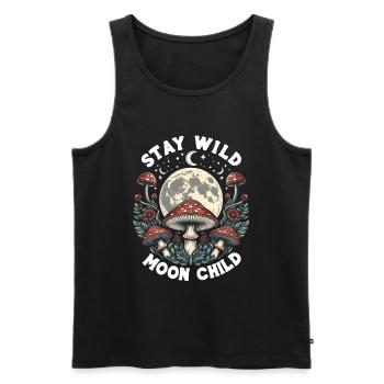 Stay Wild Moon Child - Men's Premium Organic Tank Top - black - Front - AI Model Male 178 light (178cm)