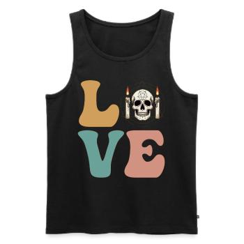 LOVE Witchcraft Witch Wiccan Occult Skull - Men's Premium Organic Tank Top - black - Front - AI Model Male 178 light (178cm)