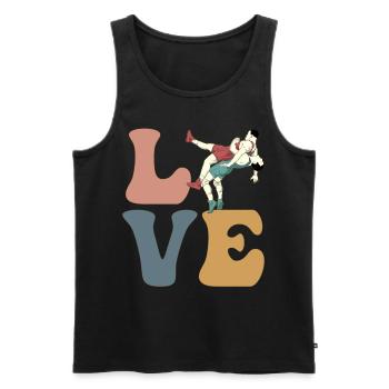 LOVE Wrestling Lutteur - Débardeur bio Premium Homme - noir - Devant - Michal (187cm)