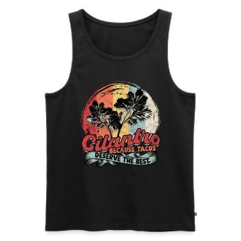 Koriander Cilantro Because Tacos Deserve The Best - Men's Premium Organic Tank Top - black - Front - Michal (187cm)