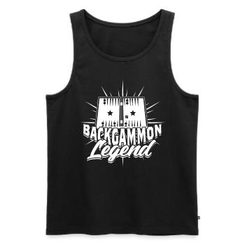 Légende du backgammon - Débardeur bio Premium Homme - noir - Devant - Michal (187cm)