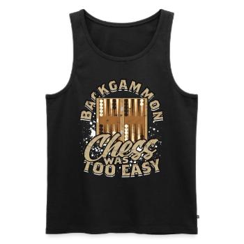 Backgammon parce que les échecs étaient trop faciles - Débardeur bio Premium Homme - noir - Devant - Michal (187cm)