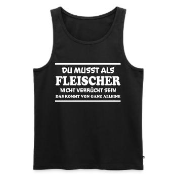 Fleischer Spruch Metzger Lustig Fleischer Geschenk - Männer Premium Bio Tank Top - Schwarz - Vorne - AI Model Male 178 light (178cm)