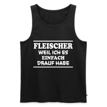 Fleischer Spruch Metzger Lustig Fleischer Geschenk - Männer Premium Bio Tank Top - Schwarz - Vorne - AI Model Male 178 light (178cm)